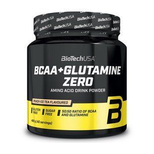 BioTech BCAA + Glutamine ZERO амінокислоти порошок 480 g персиковий холодний чай