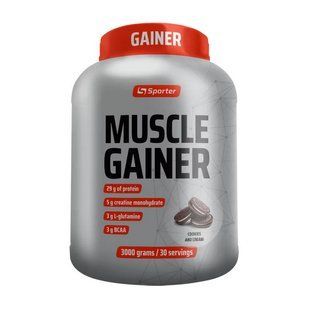 Гейнер Sporter Muscle Gainer 3 кг, печиво з кремом