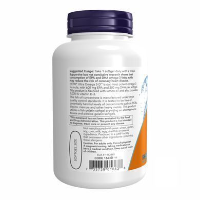 Ultra Omega 3-D&trade; Fish Oil - 180 Fish Softgels