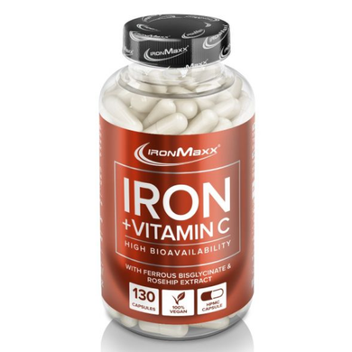 Железо Ironmaxx Iron + Vitamin C - 130 капс (банка)