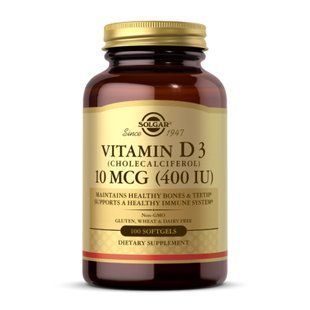 Vitamin D3 (Cholecalciferol) 10 mcg (400 IU) - 100 softgels