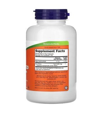 Кора мурашиного дерева Now Foods Pau D'Arco 500 mg - 200 веган капс