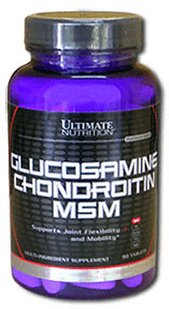 Добавка для суставов связок Glucosamine Chondroitin MSM Ultimate Nutrition 90tab