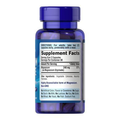 Magnesium Glycinate 240mg per serving - 60 caps