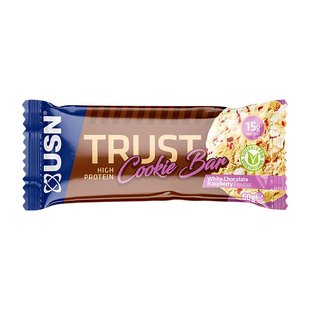 Протеиновый батончик USN Trust Cookie Bar 60 г Белый Шоколад и Малина