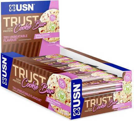 Протеиновый батончик USN Trust Cookie Bar 60 г Белый Шоколад и Малина