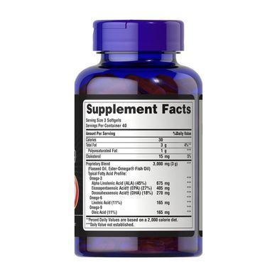 Triple Omega 3-6-9 Fish & Flax Oils - 120 softgels