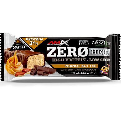 Протеиновый батончик Amix Nutrition Low-Carb ZeroHero Protein Bar 65 g Арахисовое масло