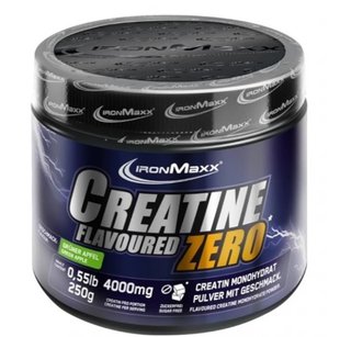 Креатин моногідрат зі смаком, IronMaxx, Creatine Flavoured ZERO - 250 г Зеленое Яблоко