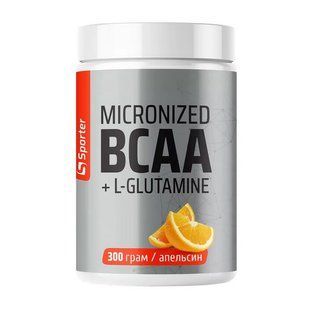 Sporter Micronized BCAA + L-Glutamine амінокислоти порошок 300 г апельсин