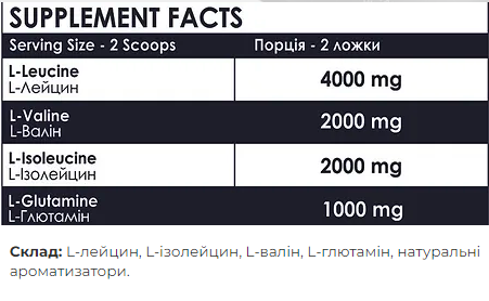 BCAA 2:1:1 + Glutamine - 500g Orange