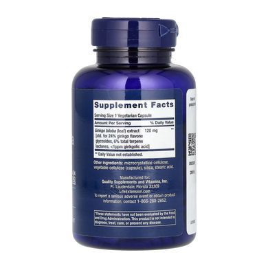 Ginkgo Biloba Certified Extract&trade;	120mg - 365 vcaps