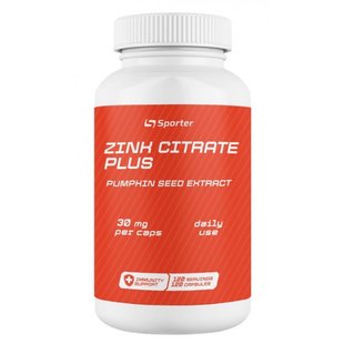 Цинк Sporter Zinc 30 citrate plus - 120 капс