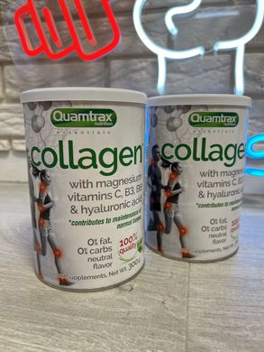 Коллаген для суставов и кожи, коллаген в порошке, Quamtrax Nutrition Collagen with Magnesium, Vitamin C, B3,