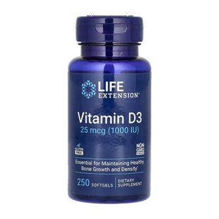 Vitamin D3 25 mcg (1000 IU) - 250 softgels
