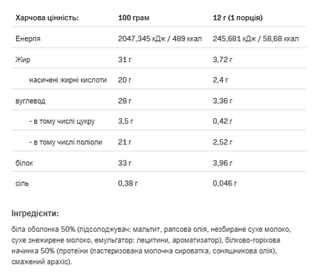 Nut Love 4Pieces - 48g White Choco Peanut (Поштучно)