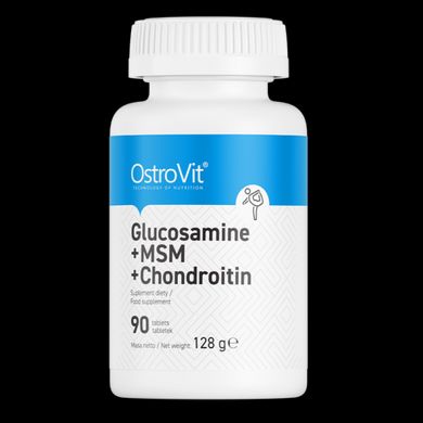 Для суставов и связок OstroVit Glucosamine + Msm + Chondroitin 90 tab