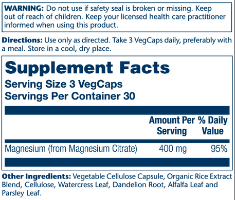 Magnesium Citrate 400mg - 90 vcaps