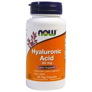 NOW Hyaluronic Acid 50 mg with MSM (60 veg caps)