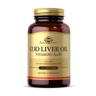 Solgar COD Liver Oil Vitamins A & D (100 softgels)