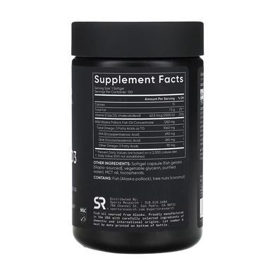 Omega-3 Fish Oil Alask Omega 1250mg + D3 2500IU - 120 softgels