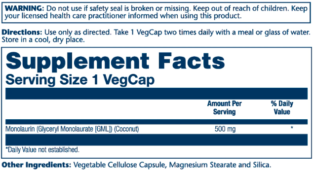 Monolaurin 500mg - 60 vcaps