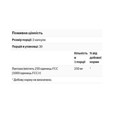 Lactase Enzyme 250mg - 60 softgels