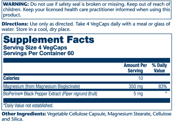 Magnesium Glycinate 350mg - 240 vcaps