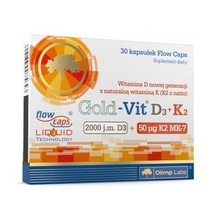 OLIMP Gold-Vit D3 + K2 (2000 IU/50 &micro;g) (30 caps)