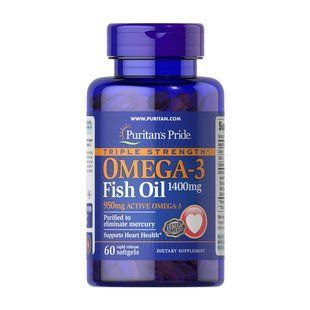 Puritan's Pride Triple Strength Omega-3 Fish Oil 1400 mg (950 mg active) (60 softgels)