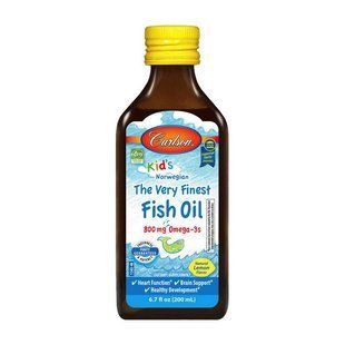 Carlson Labs Kid's The Very Finest Fish Oil 800 mg Omega-3s (200 ml, just peachie), orange