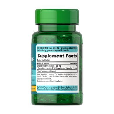 Ginkgo Biloba Standardized Extract 60 mg - 120 softgels
