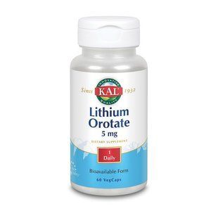 KAL Lithium Orotate 5 mg (60 veg caps)