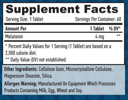 Мелатонин Haya Labs Melatonin 4 мг - 60 капс