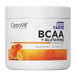 OstroVit BCAA + Glutamine амінокислоти порошок 200 г апельсин