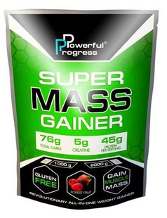 Гейнер Super Mass Gainer Powerful Progress 1кг лесные фрукты