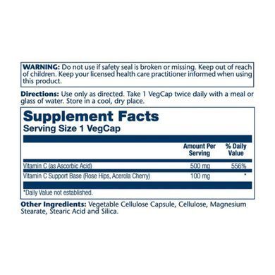 Vitamin C with Rose Hips & Acerola, Timed Release 500mg - 100 vcaps