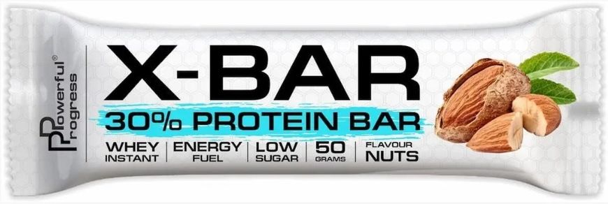 Батончик Powerful Progress 30% Protein Bar X-BAR 50 g (Мігдальний горіх)