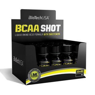 BioTech BCAA Shot амінокислоти рідка форма 20х60 мл лайм