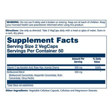 Vitamin C & Bioflavonoids 1:1 500mg - 100 vcaps