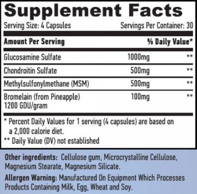 Добавка для суставов и связок Haya Labs Glucosamine Chondroitin & MSM Complex - 120 капс