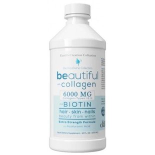 Коллаген для кожи, волос и ногтей Derma Collagen Beautiful plus biotin Earth`s Creation (USA) 475 ml