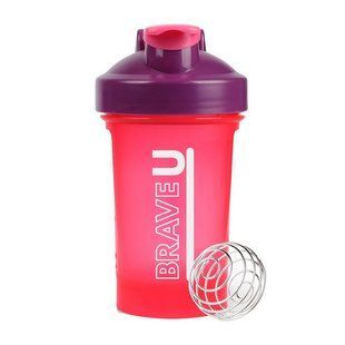 Brave U Shaker With Metal Ball (400 ml, red)