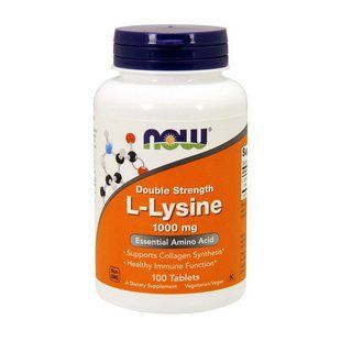 NOW L-Lysine 1000 mg double strength (100 tabs)
