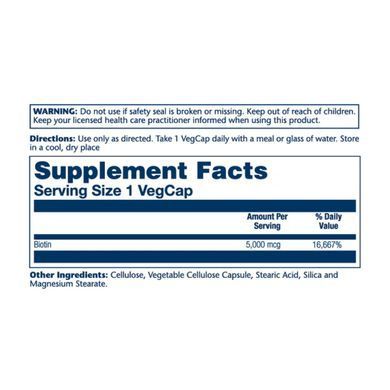 Biotin Timed-Release 5000mcg - 60 vcaps